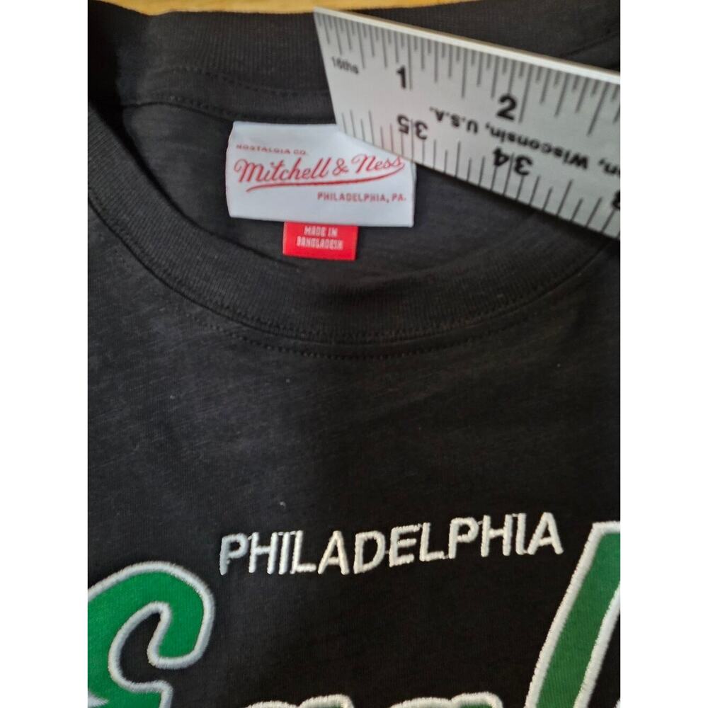 Mitchell & Ness Philadelphia Eagles Youth Medium M 10/12 Black T-Shirt Retro - Picture 5 of 11